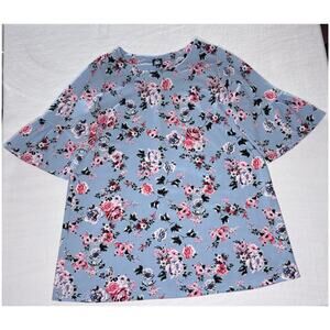 Blue Floral Curvy Woman Bobeau 3X Dress